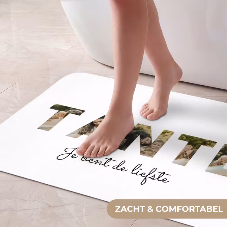 Gepersonaliseerde badmat - Tante - Lettercollage — 5