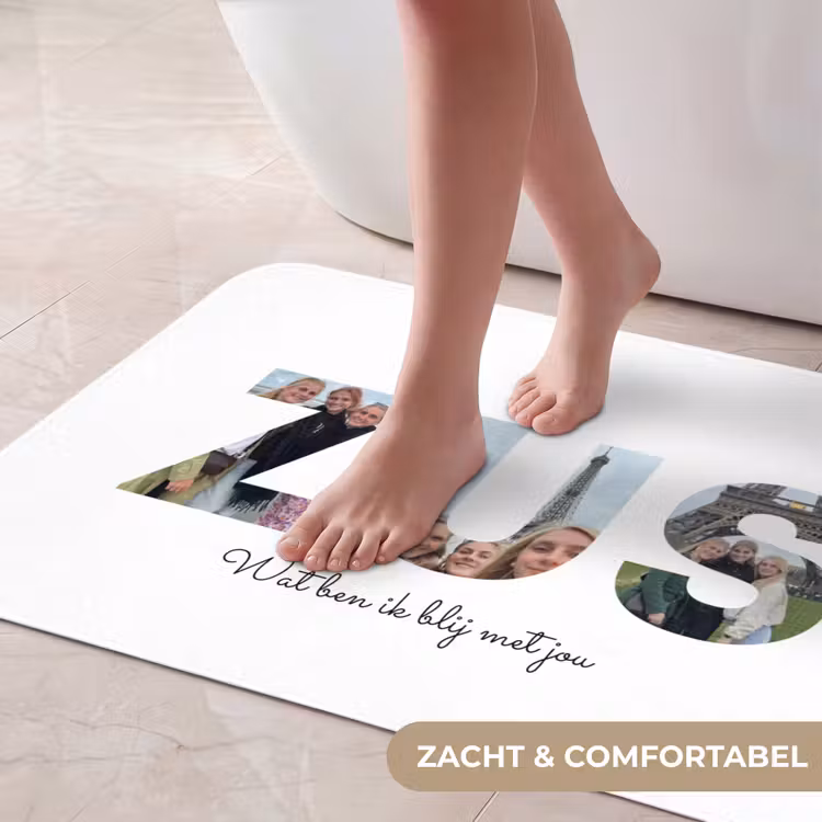 Gepersonaliseerde badmat - Zus - Lettercollage — 5