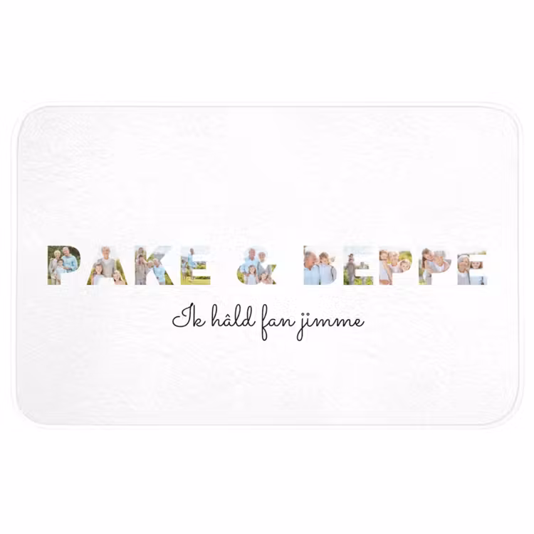 Gepersonaliseerde badmat - Pake & Beppe - Lettercollage — 1
