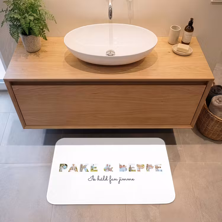 Gepersonaliseerde badmat - Pake & Beppe - Lettercollage — 2