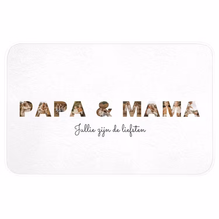 Gepersonaliseerde badmat - Papa & Mama - Lettercollage — 1