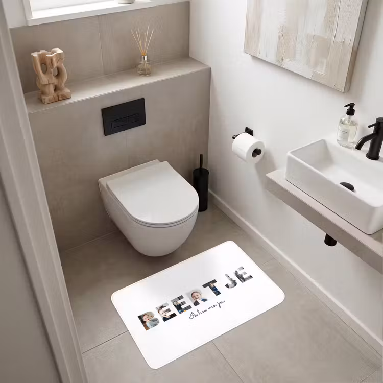 Gepersonaliseerde Wc Mat - Beertje - Lettercollage — 6