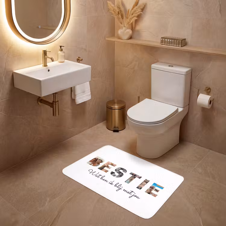 Gepersonaliseerde Wc Mat - Bestie - Lettercollage — 4