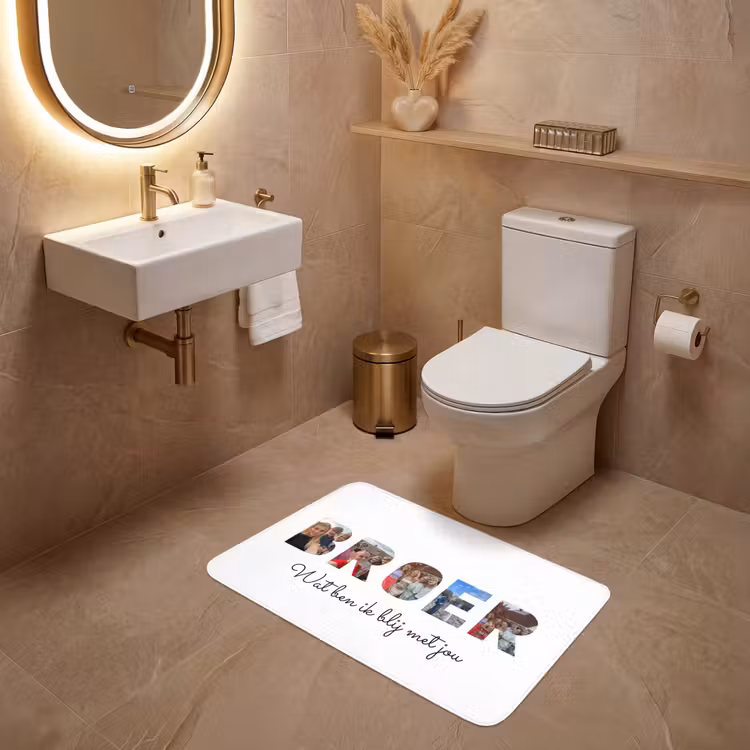Gepersonaliseerde Wc Mat - Broer - Lettercollage — 4