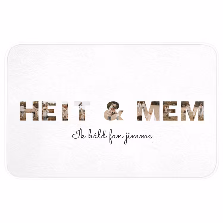 Gepersonaliseerde Wc Mat - Heit & Mem - Lettercollage — 1