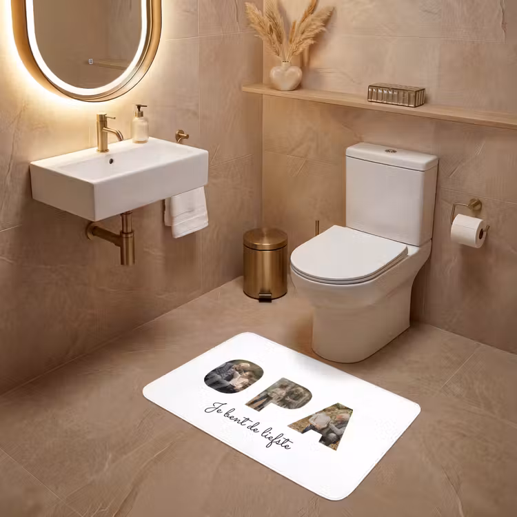 Gepersonaliseerde Wc Mat - Opa - Lettercollage — 4