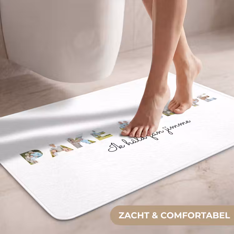 Gepersonaliseerde Wc Mat - Pake & Beppe - Lettercollage — 7