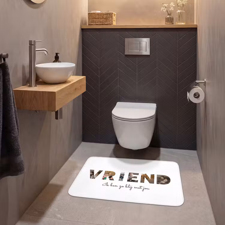 Gepersonaliseerde Wc Mat - Vriend - Lettercollage — 2