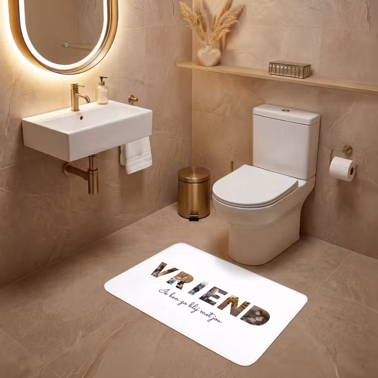 Gepersonaliseerde Wc Mat - Vriend - Lettercollage — 4