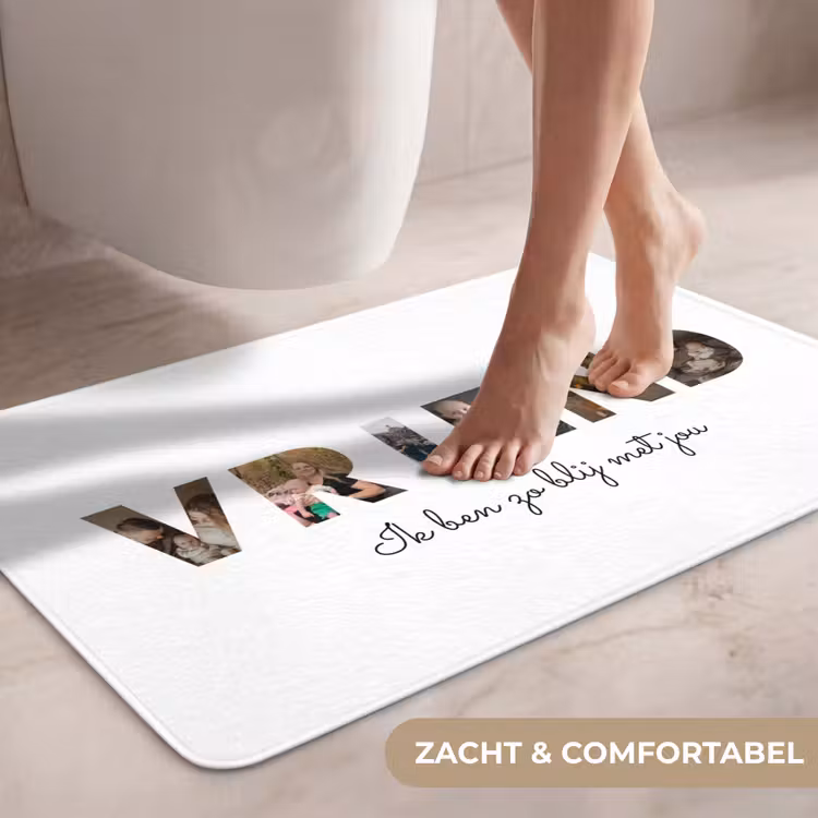 Gepersonaliseerde Wc Mat - Vriend - Lettercollage — 7
