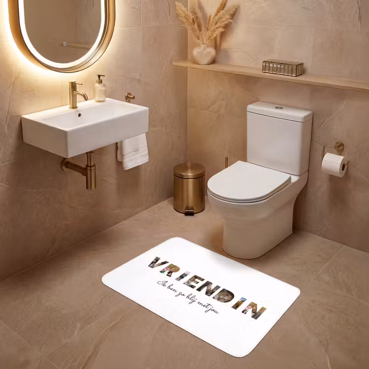 Gepersonaliseerde Wc Mat - Vriendin - Lettercollage — 4