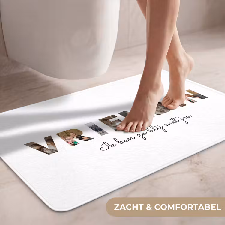 Gepersonaliseerde Wc Mat - Vriendin - Lettercollage — 7