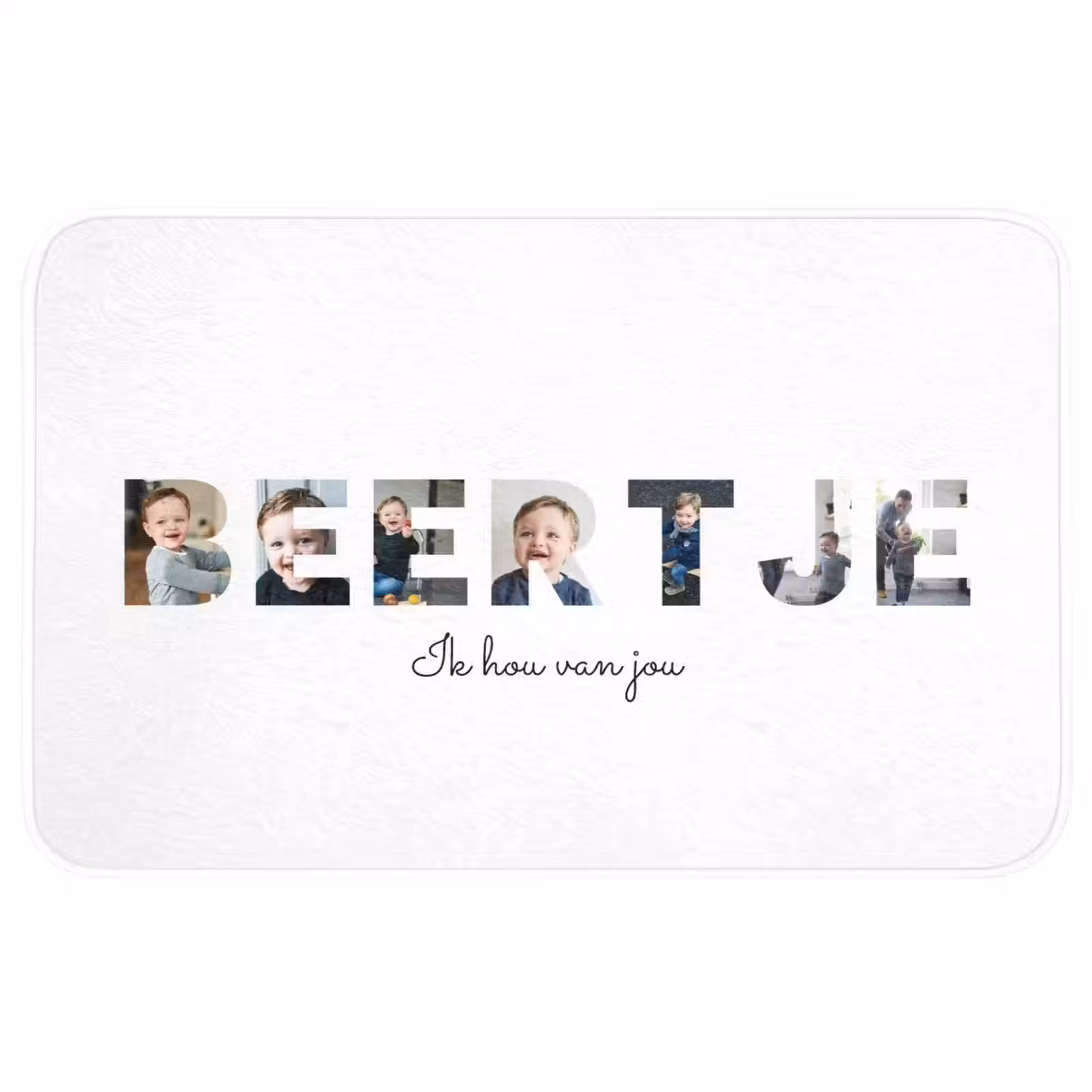 Gepersonaliseerde badmat - Beertje - Lettercollage — 1