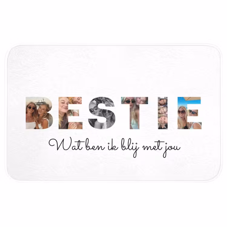 Gepersonaliseerde badmat - Bestie - Lettercollage — 1