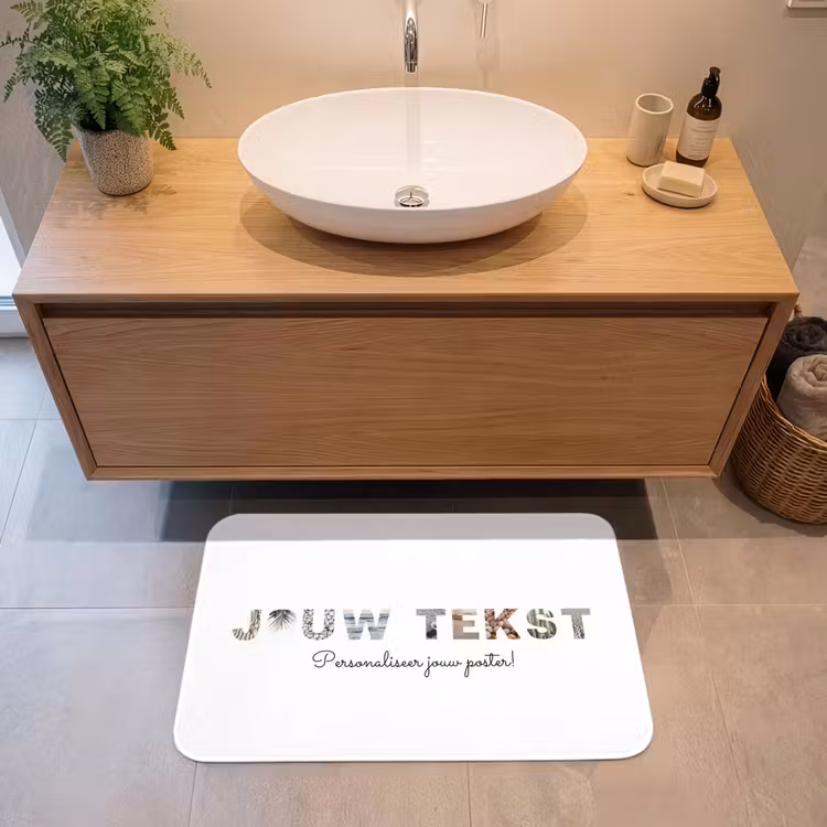 Gepersonaliseerde badmat - Jouw Tekst - Lettercollage — 2