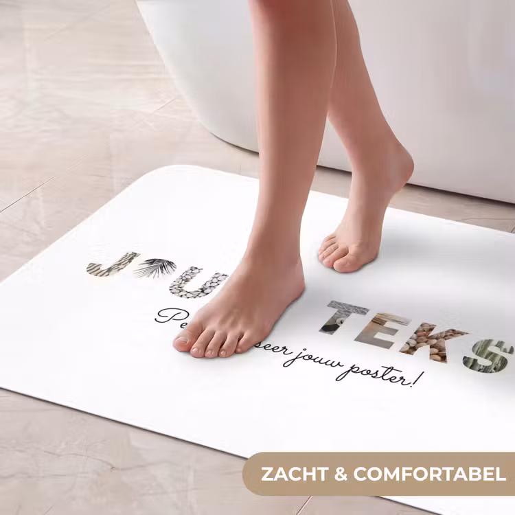 Gepersonaliseerde badmat - Jouw Tekst - Lettercollage — 5