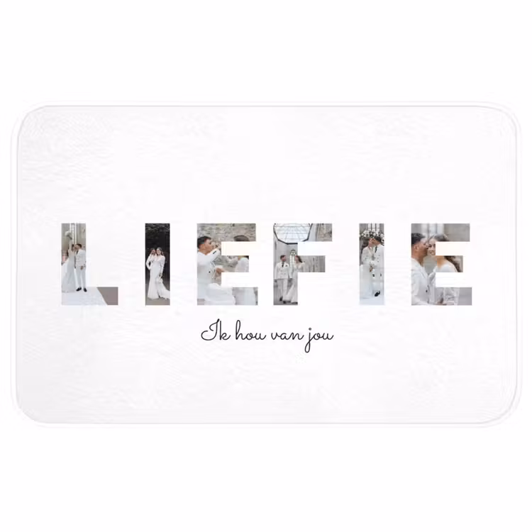 Gepersonaliseerde badmat - Liefie - Lettercollage — 1