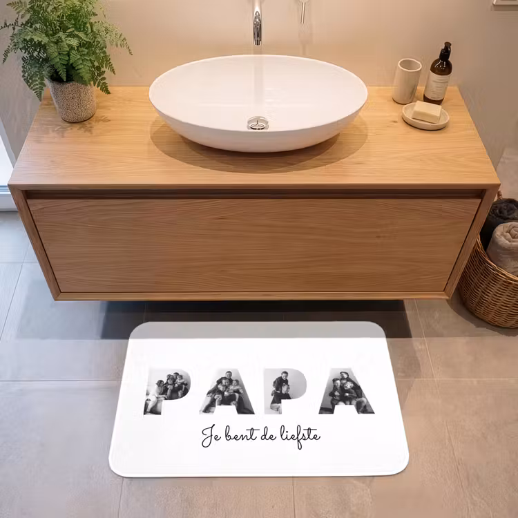 Gepersonaliseerde badmat - Papa - Lettercollage — 2