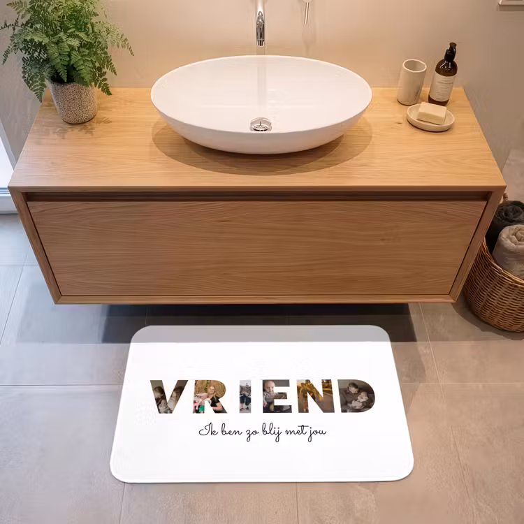 Gepersonaliseerde badmat - Vriend - Lettercollage — 2