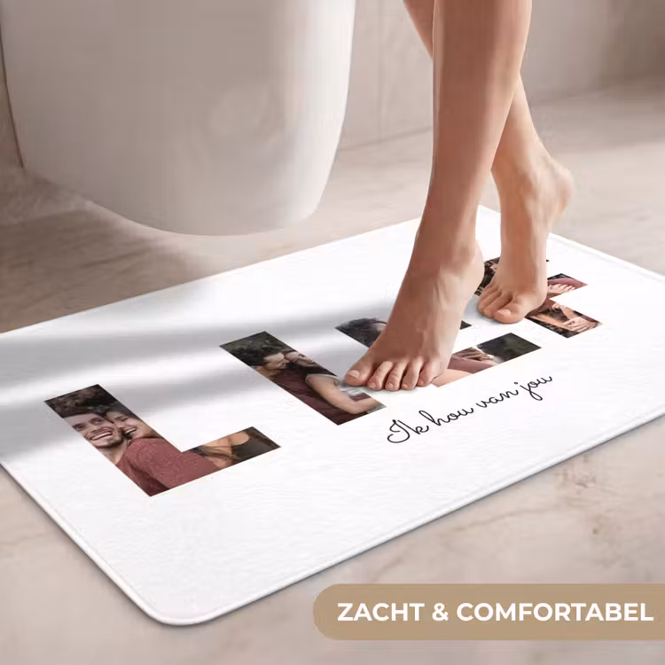 Gepersonaliseerde Wc Mat - Lief - Lettercollage — 7