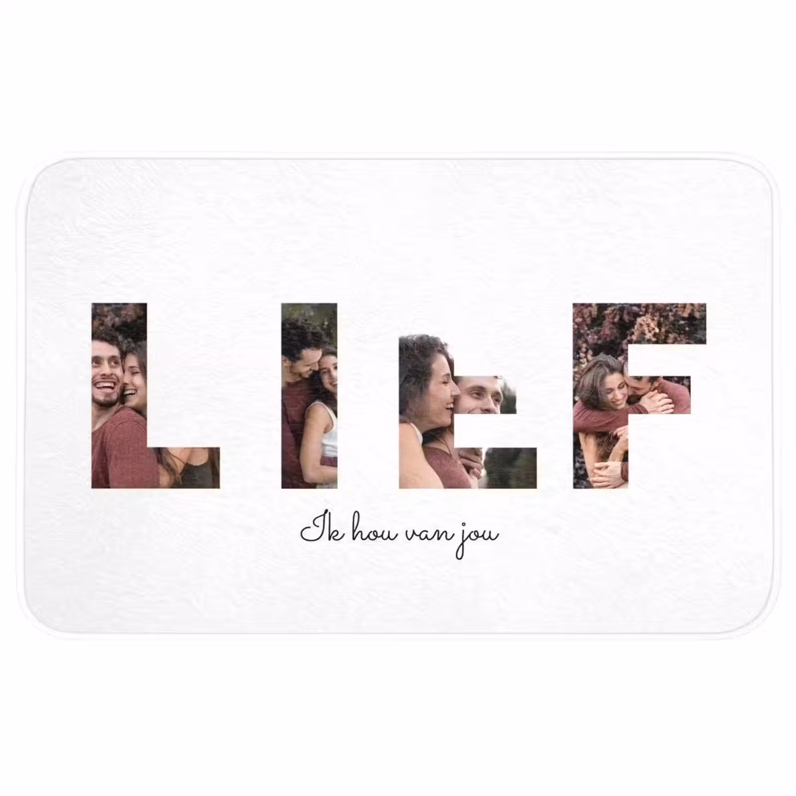 Gepersonaliseerde badmat - Lief - Lettercollage — 1