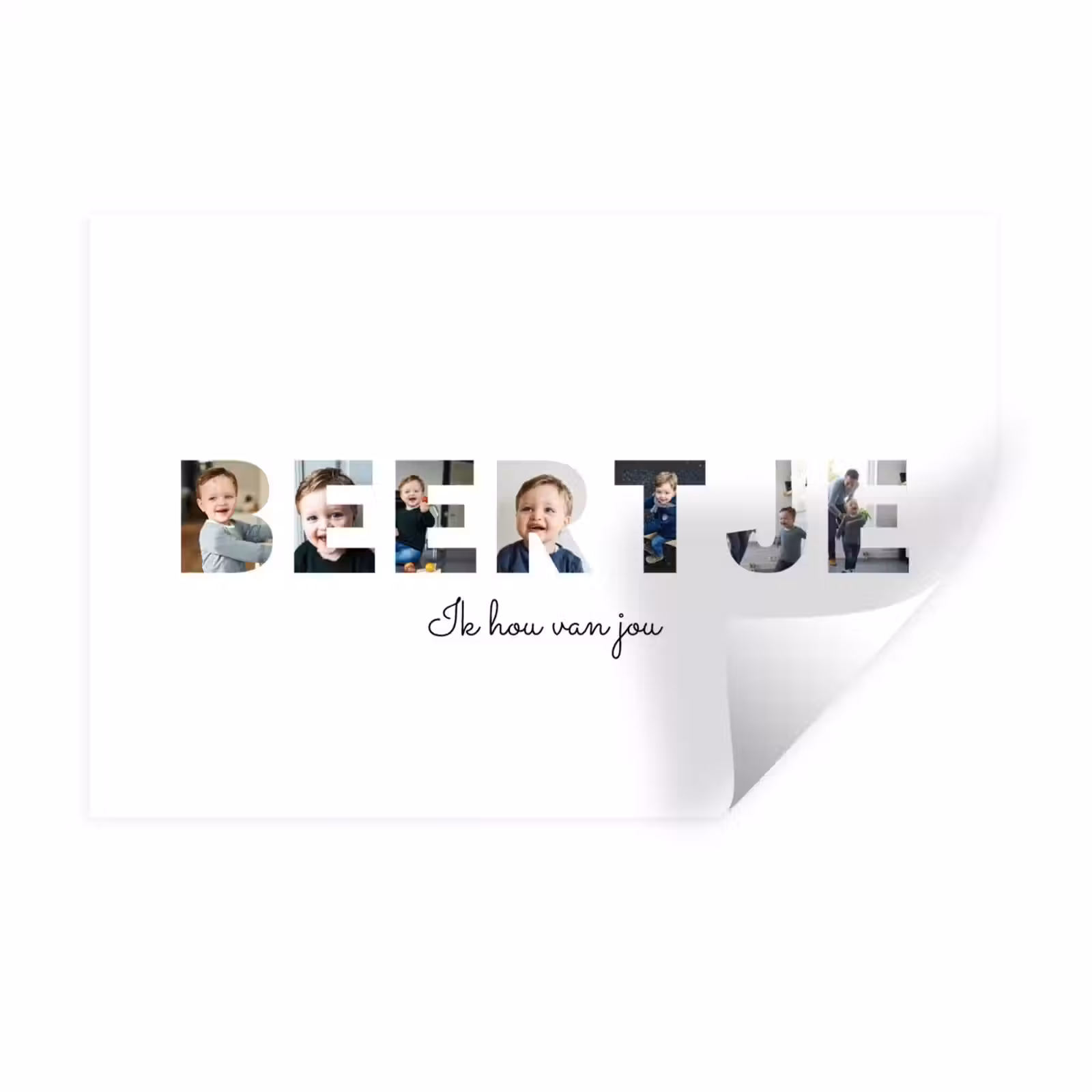 Gepersonaliseerde muursticker - Beertje - Lettercollage — 1