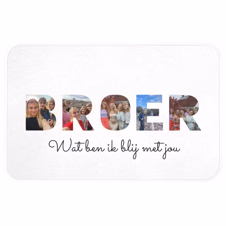 Gepersonaliseerde badmat - Broer - Lettercollage — 1