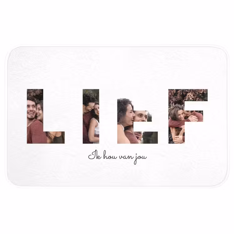 Gepersonaliseerde badmat - Lief - Lettercollage — 1