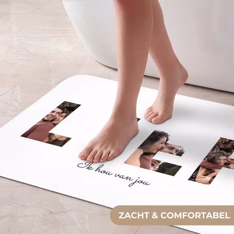 Gepersonaliseerde badmat - Lief - Lettercollage — 5