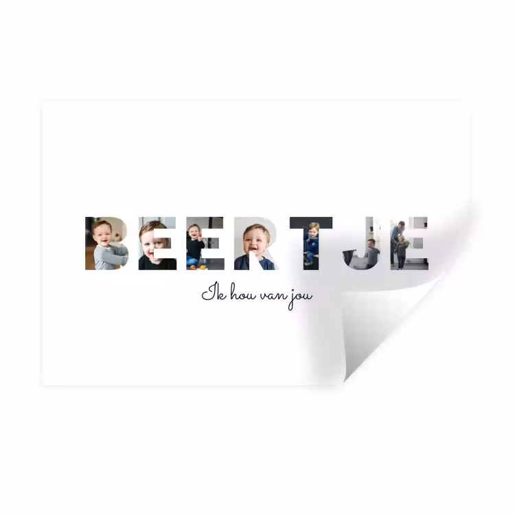 Gepersonaliseerde muursticker - Beertje - Lettercollage — 1