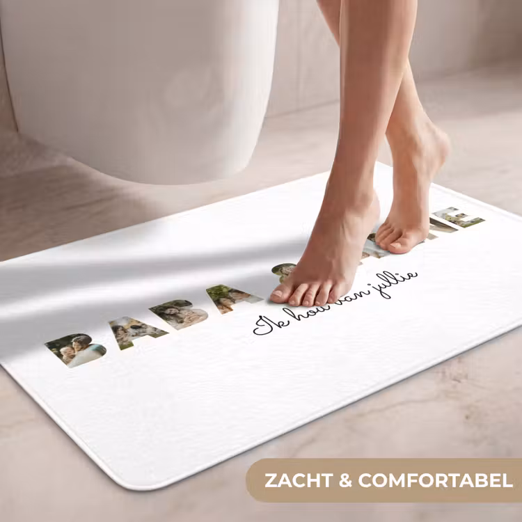 Gepersonaliseerde Wc Mat - Baba & Anne - Lettercollage — 7
