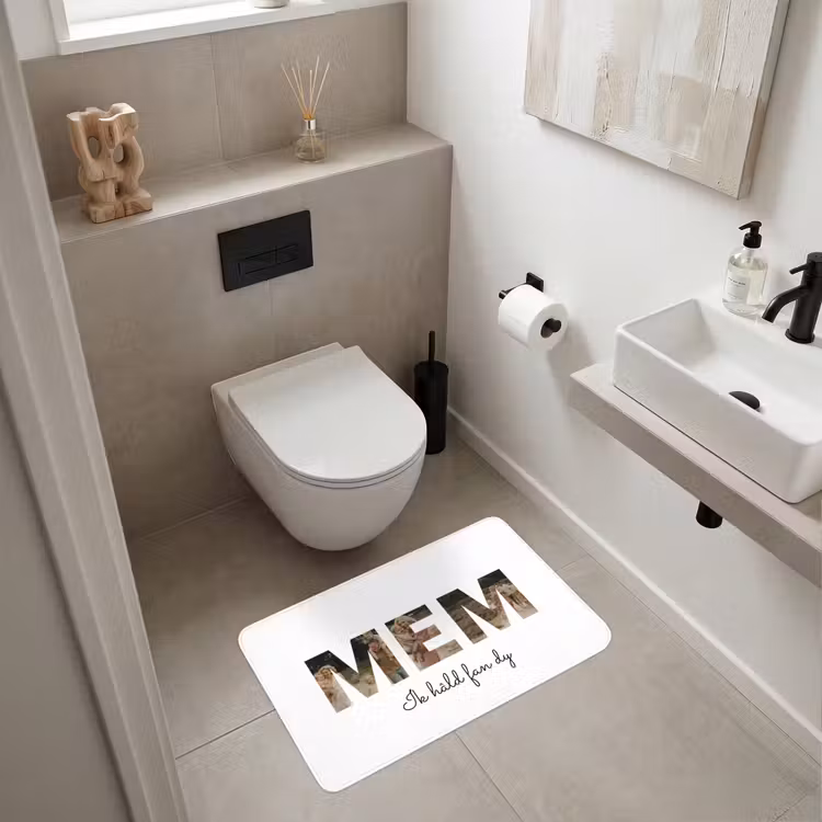 Gepersonaliseerde Wc Mat - Mem - Lettercollage — 6