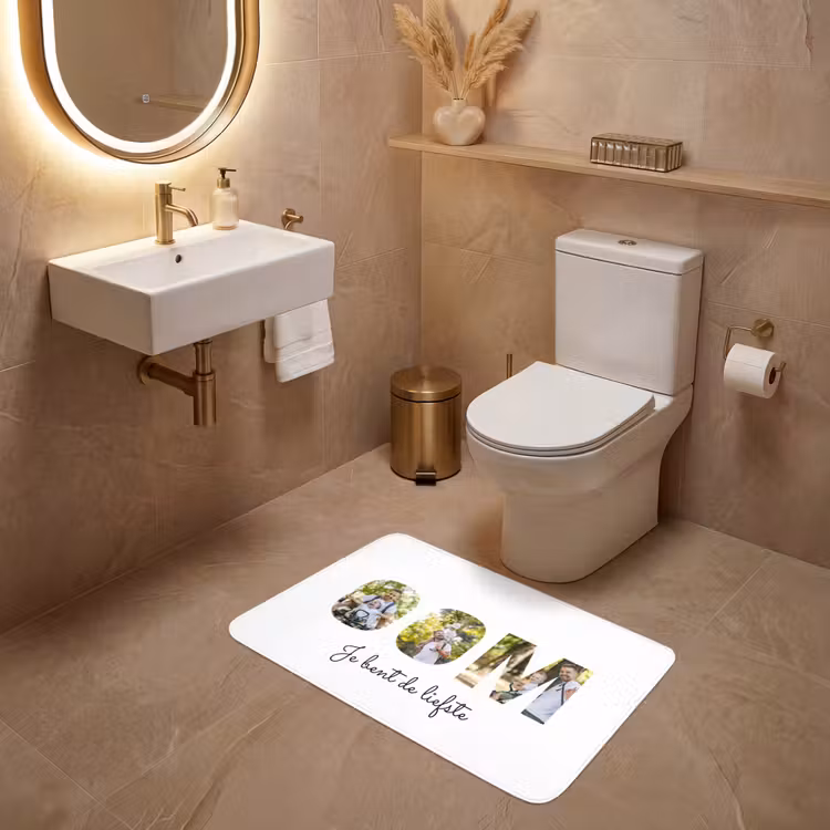 Gepersonaliseerde Wc Mat - Oom - Lettercollage — 4