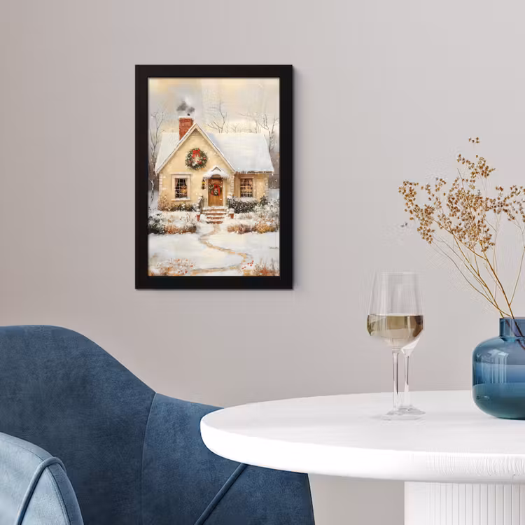 Poster met lijst - Kerst - Huis - Winter - Sneeuw — 4