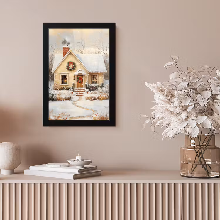 Poster met lijst - Kerst - Huis - Winter - Sneeuw — 5