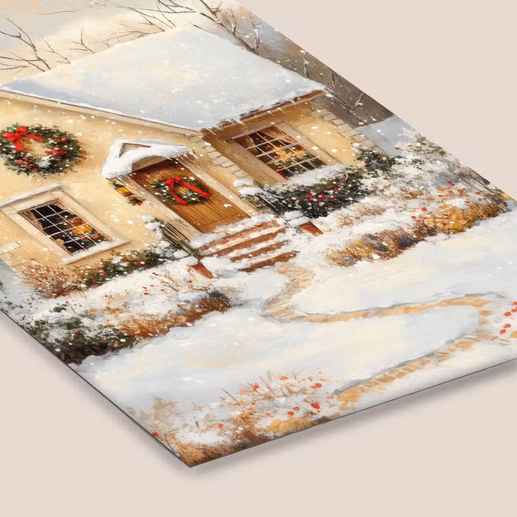 Poster met lijst - Kerst - Huis - Winter - Sneeuw — 7