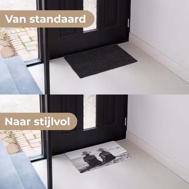 Deurmat - Vrouwen - Zonnehoed - Strand - Zwart - Wit — 3