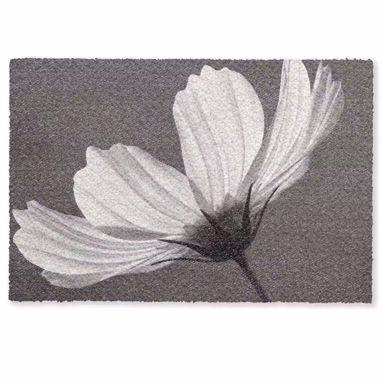 Deurmat - Bloem - Minimalistisch - Zwart - Wit — 1