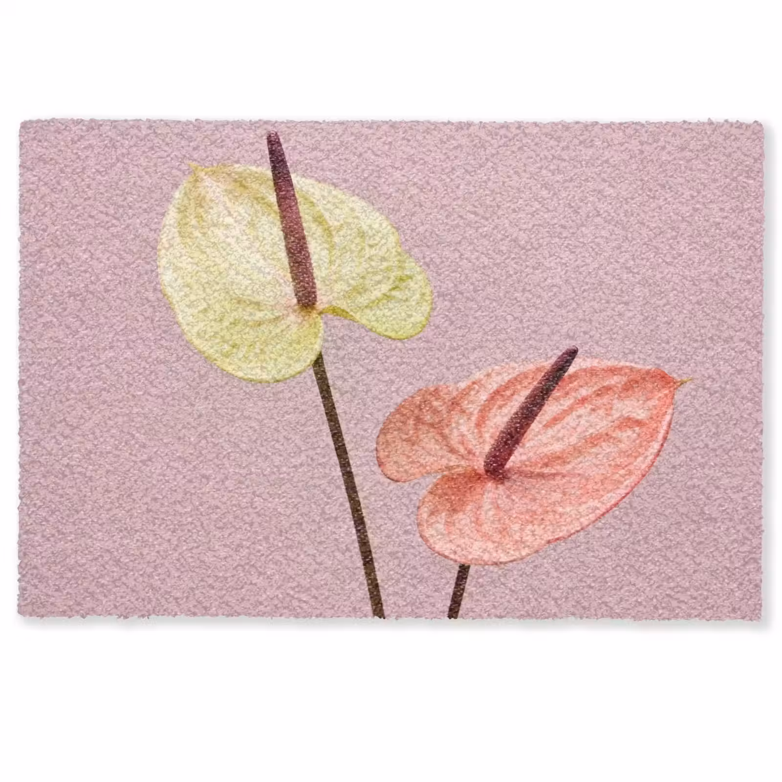 Deurmat - Bloemen - Anthuriums - Geel - Roze — 1