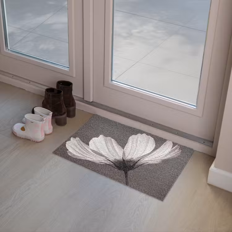 Deurmat - Bloem - Minimalistisch - Zwart - Wit — 8