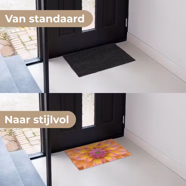 Deurmat - Dahlia - Bloem - Oranje — 3