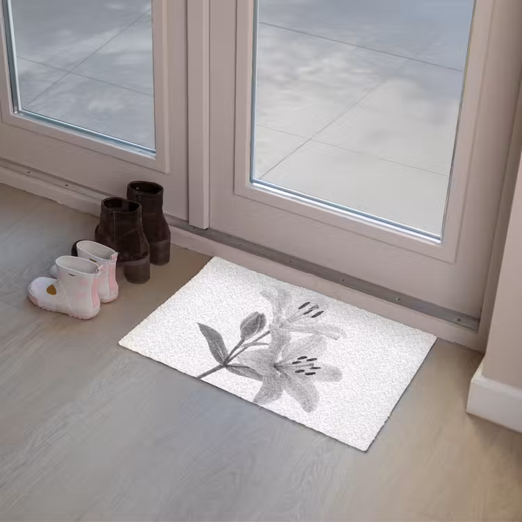 Deurmat - Lelies - Elegant - Zwart - Wit — 8