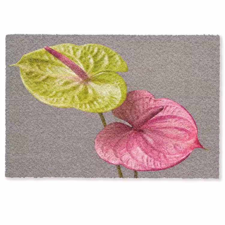 Deurmat - Planten - Anthurium - Groen - Roze — 1