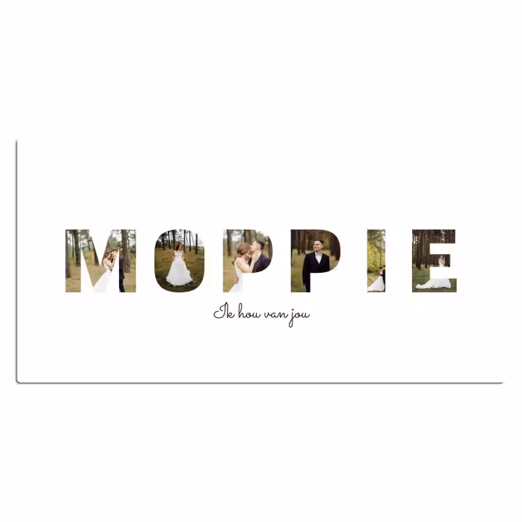 Gepersonaliseerde bureau onderlegger - Moppie - Lettercollage — 2