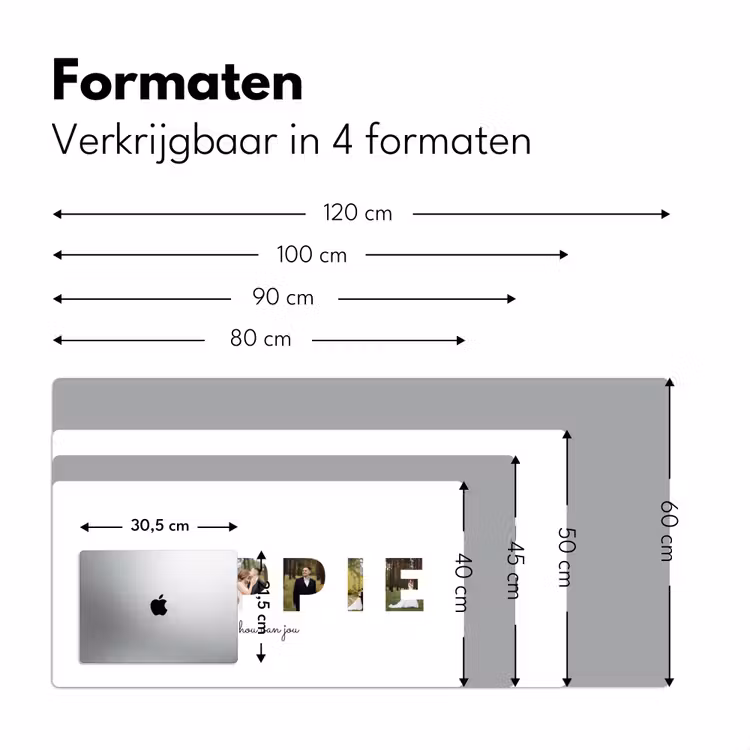 Gepersonaliseerde bureau onderlegger - Moppie - Lettercollage — 8
