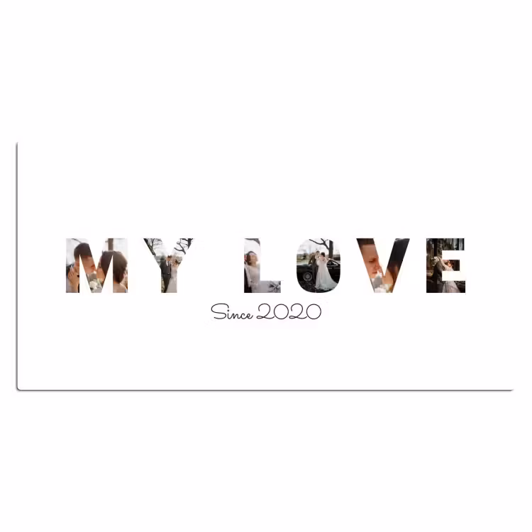 Gepersonaliseerde bureau onderlegger - My Love - Lettercollage — 2