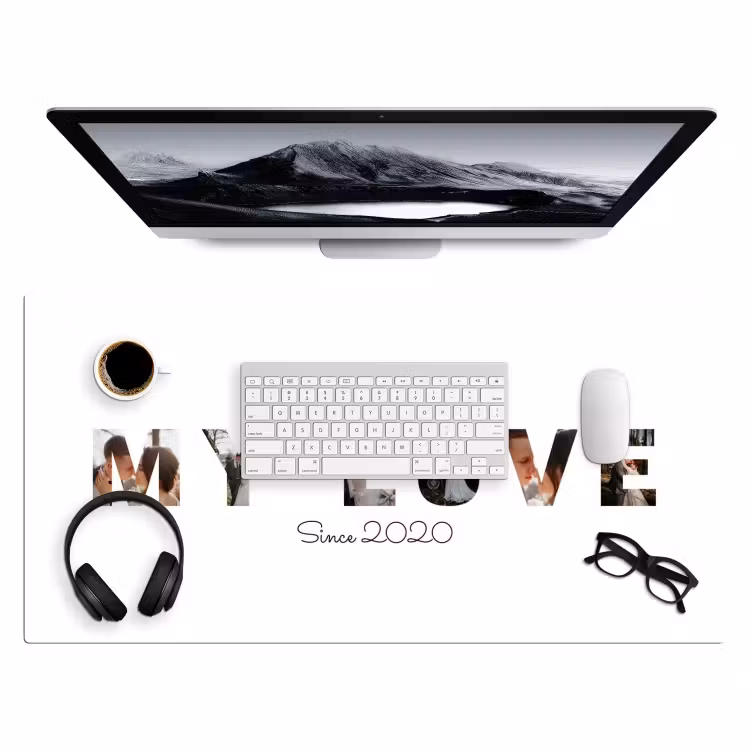 Gepersonaliseerde bureau onderlegger - My Love - Lettercollage — 4