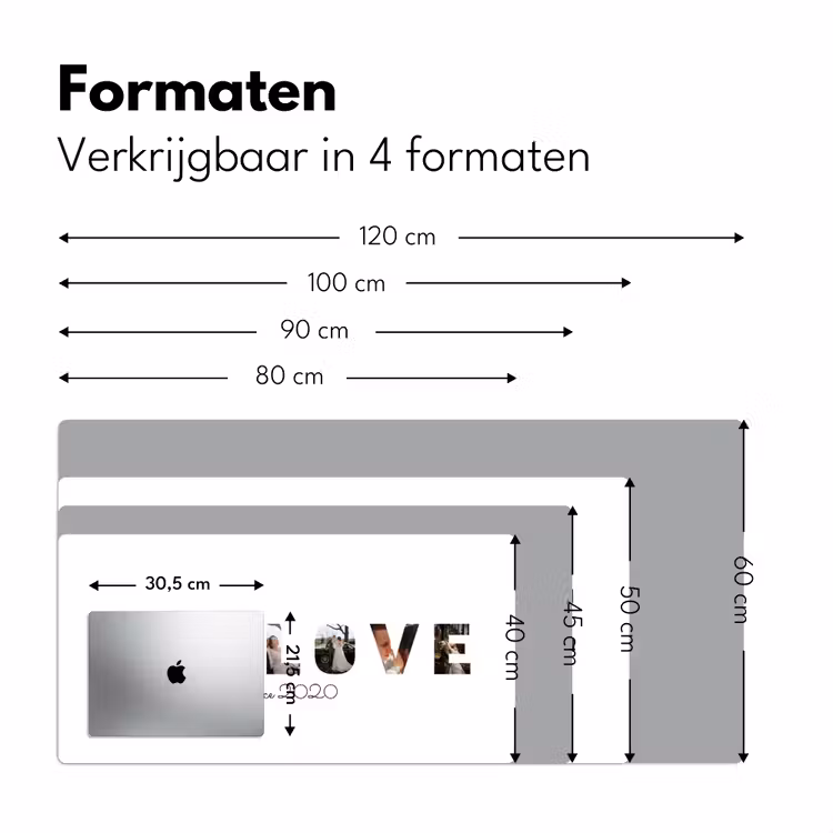 Gepersonaliseerde bureau onderlegger - My Love - Lettercollage — 8
