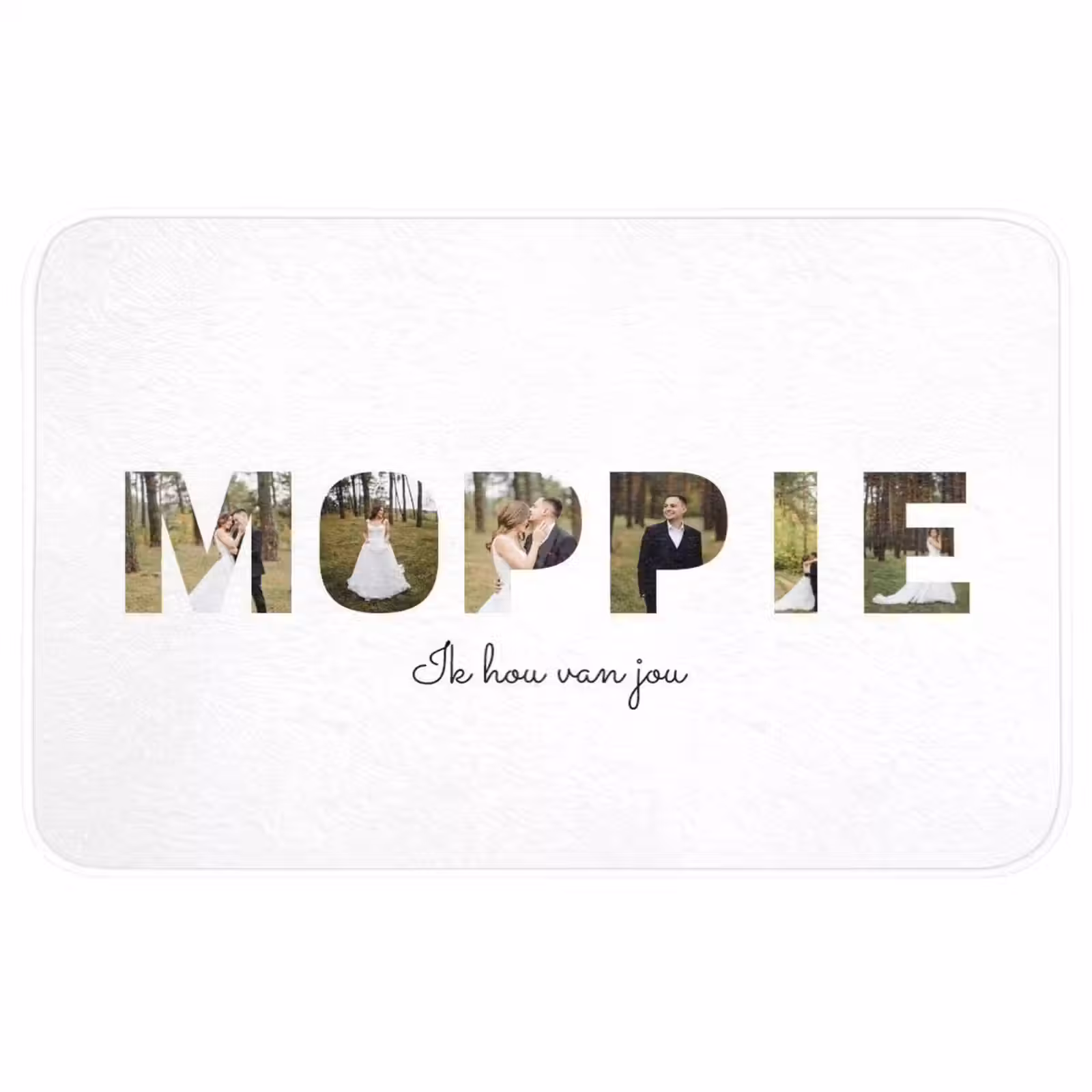 Gepersonaliseerde badmat - Moppie - Lettercollage — 1