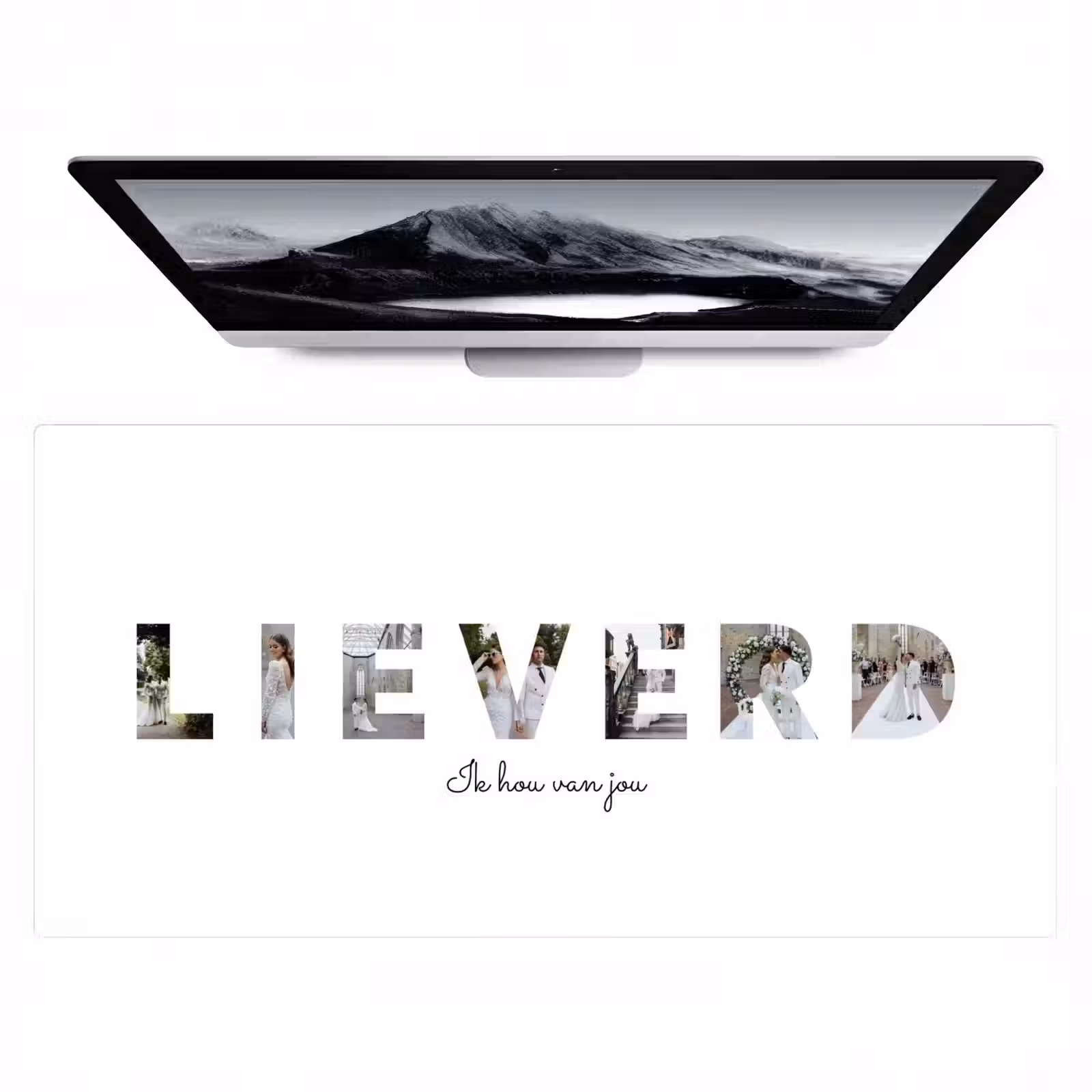 Gepersonaliseerde bureau onderlegger - Lieverd - Lettercollage — 1